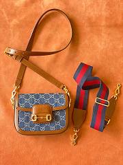 GUCCI mini 1955 Horsebit denim bag - 5