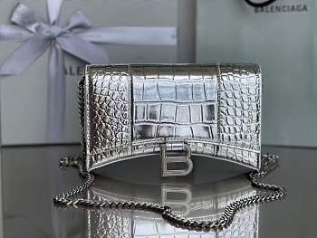 Balenciaga Hourglass Chain Silver Wallet 19cm