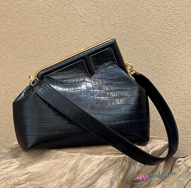 Fendi First Bag Crocodile Black 32cm - 1