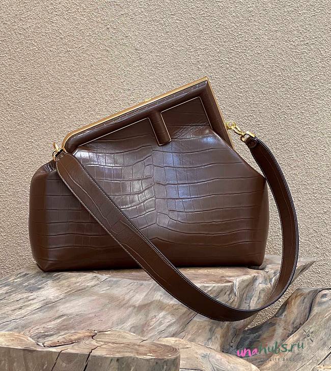 Fendi First Bag Crocodile Brown 32cm - 1