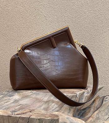 Fendi First Bag Crocodile Brown 32cm