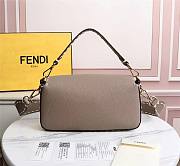 Fendi Baguette white leather medium brown trap bag - 5