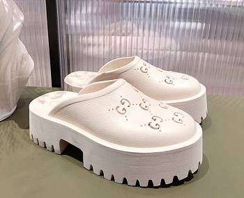 GUCCI Off-White Rubber GG Loafers