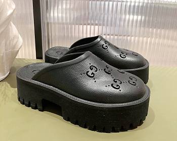 GUCCI Off-White Black Rubber GG Loafers 