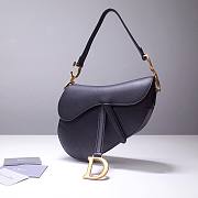 Dior saddle bag original grain leather black 25 cm - 1