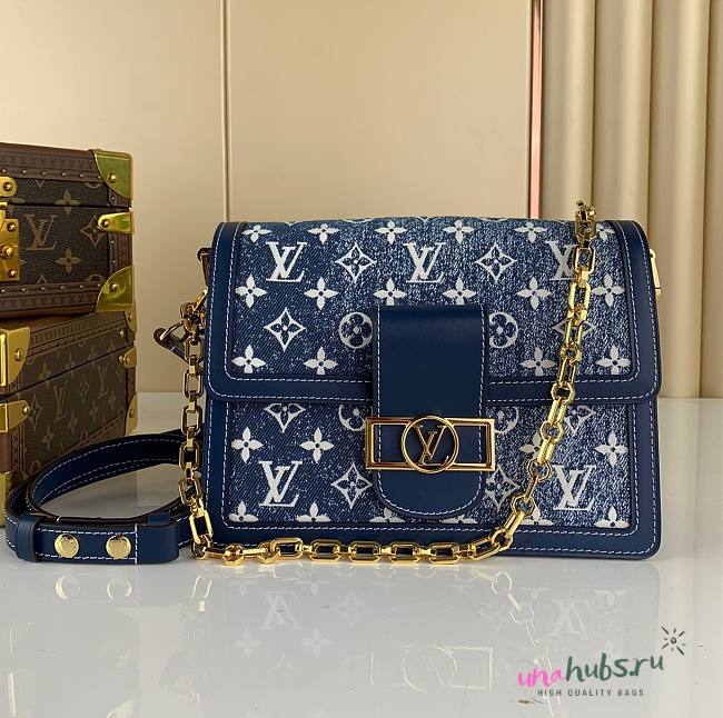 Louis Vuitton Mini Dauphine Blue Denim Leather M59609  - 1