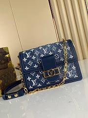 Louis Vuitton Mini Dauphine Blue Denim Leather M59609  - 5