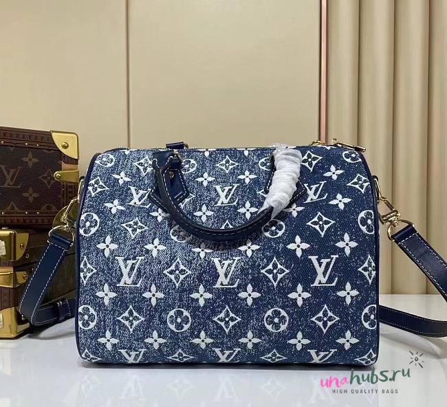 LV Speedy Bandouliere 25 Denim Blue - 1