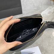 YSL Black Small Quilted Gold Lou Camera Bag - 6