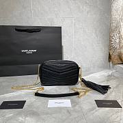 YSL Black Small Quilted Gold Lou Camera Bag - 5