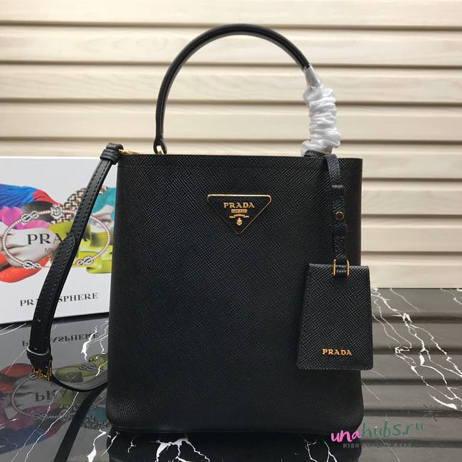 Prada Medium Saffiano Leather Black Bag - 1