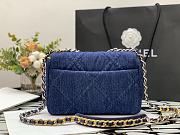 Chanel flap bag light blue 19 bag denim 26cm - 6