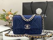 Chanel flap bag light blue 19 bag denim 26cm - 3