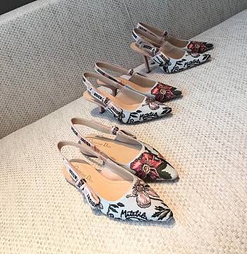 Dior embroided slingback heels 2cm/ 6.5cm/ 10cm