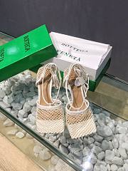 Bottega Veneta white fishnet heels - 4