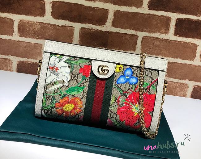 GUCCI Ladies Ophidia GG Flora Shoulder Bag - 1