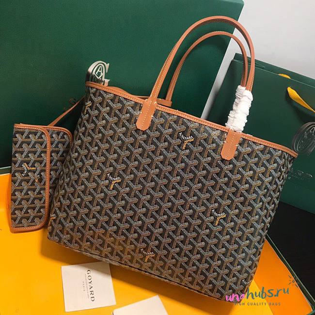 Goyard St Louis Tote GM Black/ Brown Bag - 1