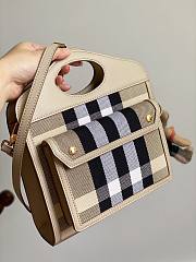 BurberryMini Check Canvas and Leather Pocket Bag - 5