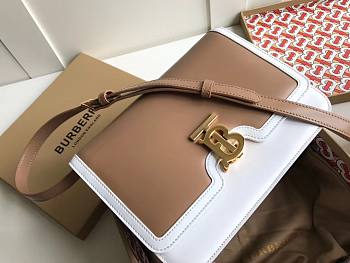 BURBERRY Medium Leather TB White Shoulder Bag