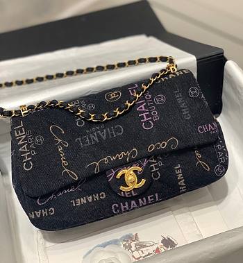 Chanel flap black denim new bag