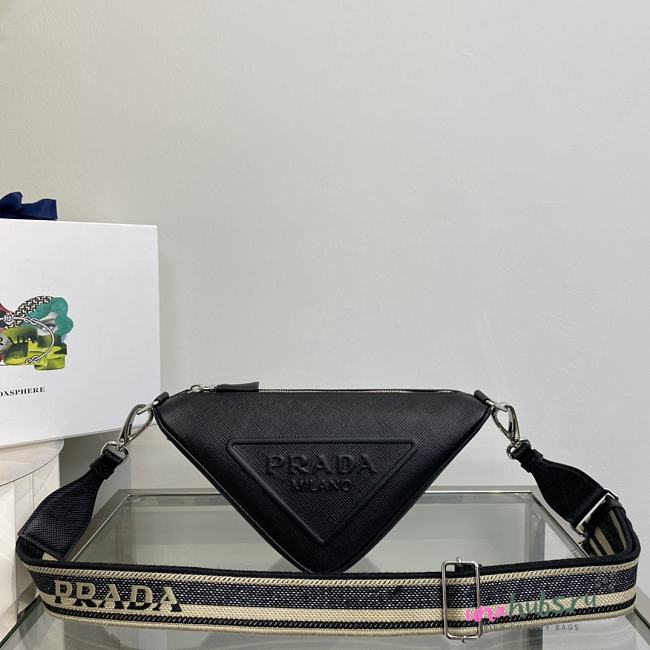 Prada White Saffiano Triangle black bag - 1