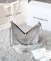 GIVENCHY Black Small Cut Out Chain Silver Bag - 1