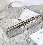 GIVENCHY Black Small Cut Out Chain Silver Bag - 2