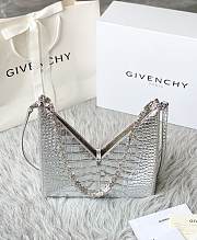 GIVENCHY Black Small Cut Out Chain Silver Bag - 5