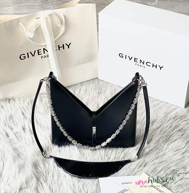 GIVENCHY Black Small Cut Out Chain Black Bag - 1