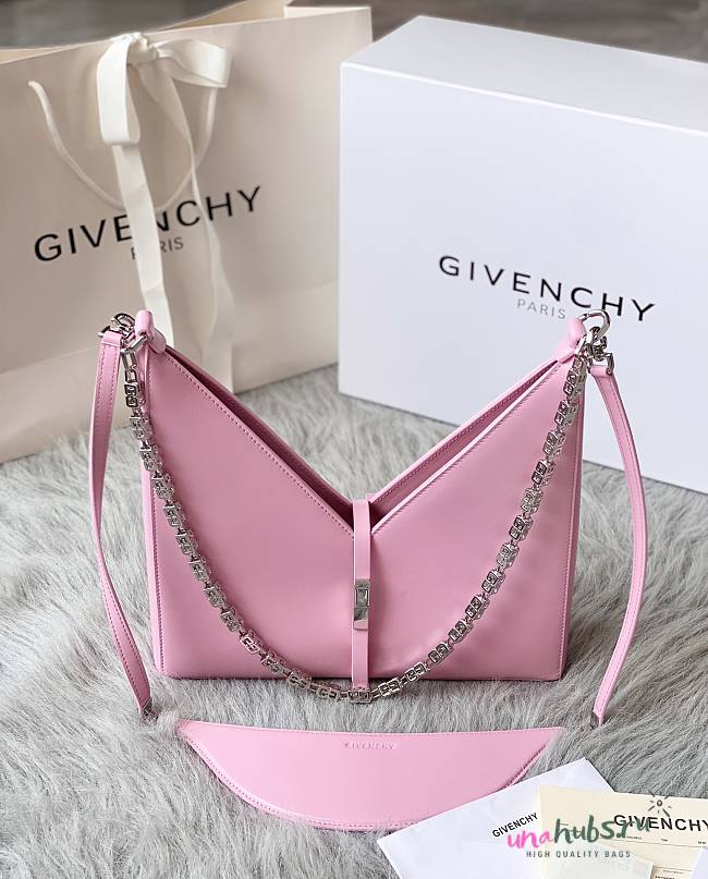 GIVENCHY Black Small Cut Out Chain Pink Bag - 1