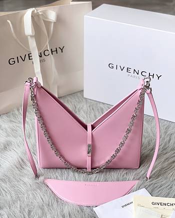 GIVENCHY Black Small Cut Out Chain Pink Bag
