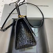 Balenciaga hourglass medium top handle bag in black - 6