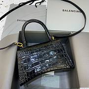 Balenciaga hourglass medium top handle bag in black - 4