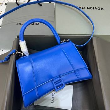 Balenciaga hourglass medium top handle bag in blue