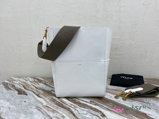 Celine Seau Sangle 23cm white bag - 1