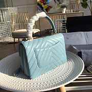 Chanel Chevron Trendy CC Flap Top Handle Blue Bag - 2