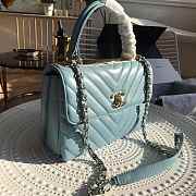 Chanel Chevron Trendy CC Flap Top Handle Blue Bag - 5