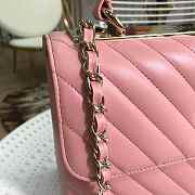 Chanel Chevron Trendy CC Flap Top Handle Pink Bag - 4