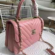 Chanel Chevron Trendy CC Flap Top Handle Pink Bag - 5