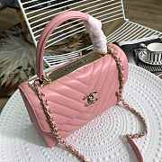 Chanel Chevron Trendy CC Flap Top Handle Pink Bag - 6