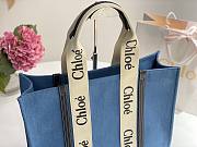 Chloe Medium Woody Tote Blue Bag - 2