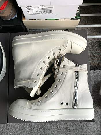 Rick Owens DRKSHDW Canvas High Top White Leather 