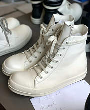 Rick Owens DRKSHDW Canvas High Top White Leather  - 6