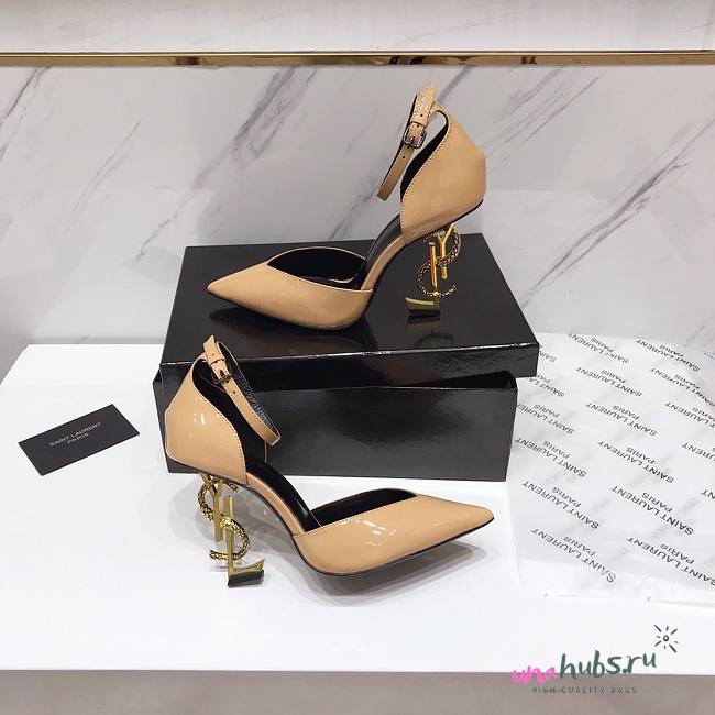 YSL Patent Beige Heels - 1