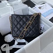 Chanel small tote bag black leather AS3223 - 3