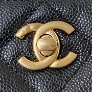 Chanel small tote bag black leather AS3223 - 2