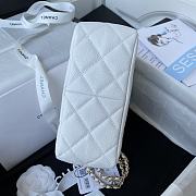 Chanel small tote bag white leather AS3223 - 2