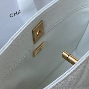 Chanel small tote bag white leather AS3223 - 4