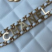 Chanel small tote bag white leather AS3223 - 6