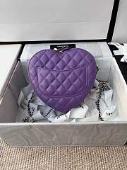 Chanel New Heart Shaped Bag AS2060 Purple - 6